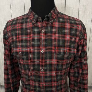 Carbon 2 Cobalt Men's XL Red Plaid Long Sleeve Button-Front Flannel Shirt